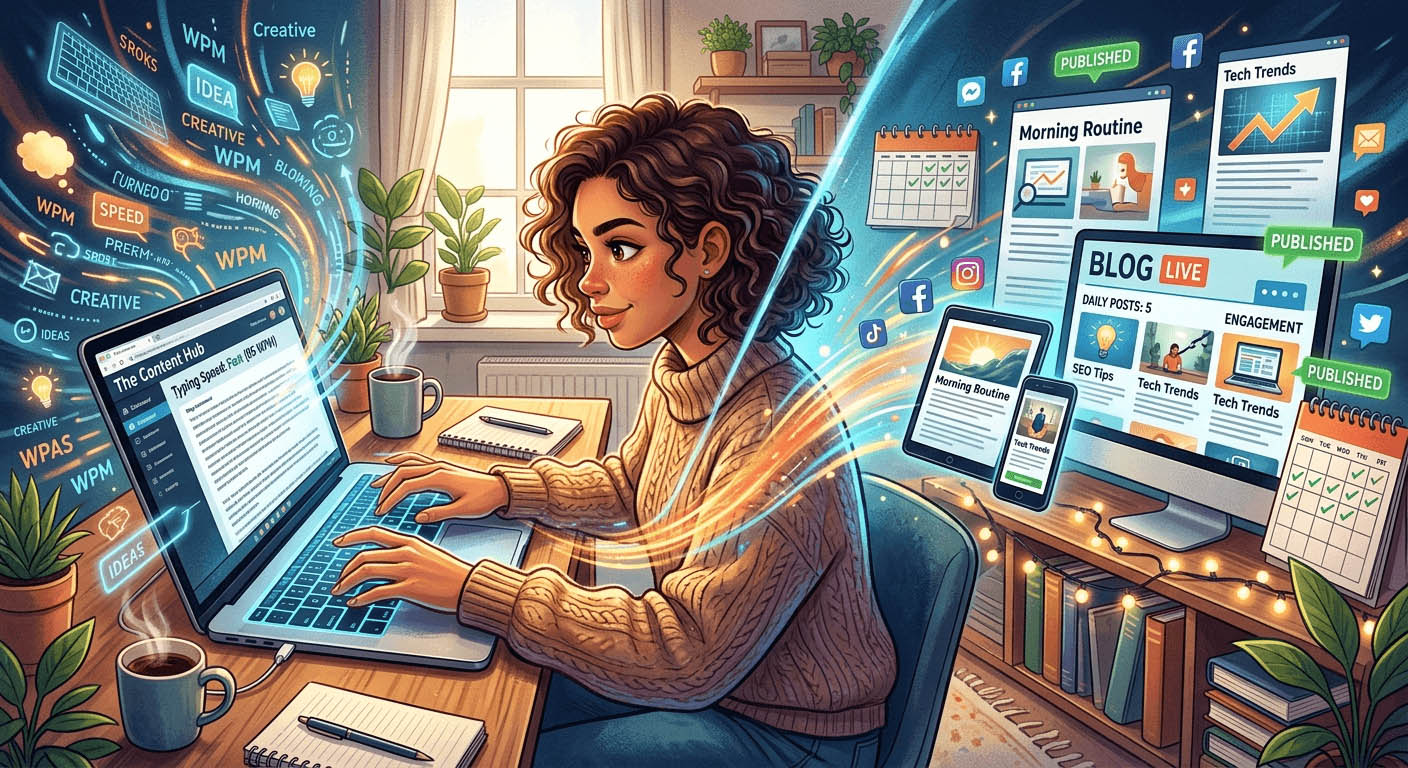 How Typing Speed Affects a Blogger's Daily Publishing Output
